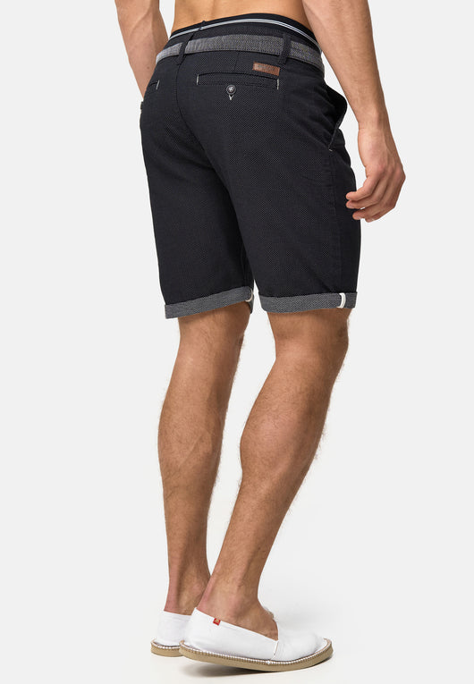 Indicode men's Acton chino shorts with cord belt made of 100% cotton