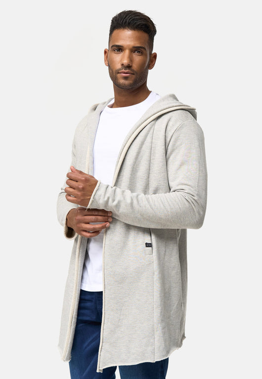 Indicode men's Brekstad oversize hooded sweat jacket made of 100% cotton