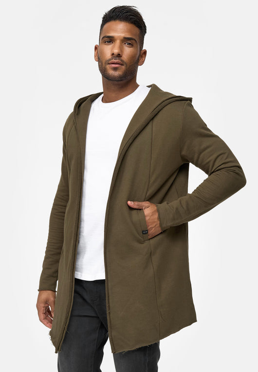 Indicode men's Brekstad oversize hooded sweat jacket made of 100% cotton
