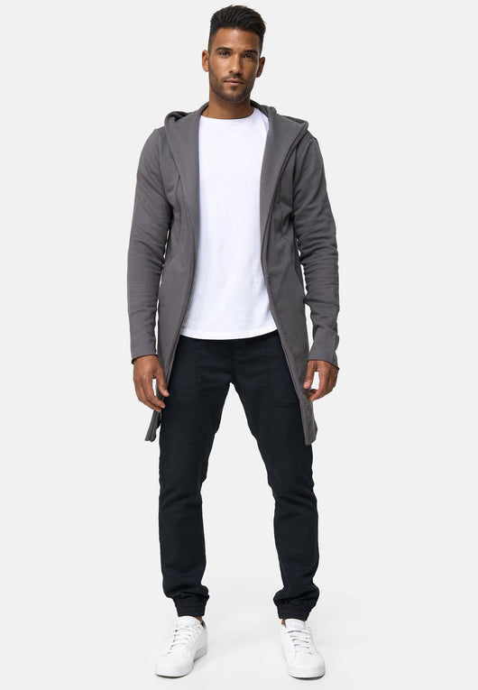 Indicode men's Brekstad oversize hooded sweat jacket made of 100% cotton