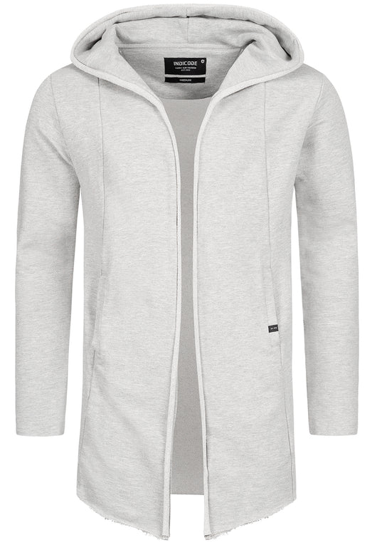 Indicode men's Brekstad oversize hooded sweat jacket made of 100% cotton
