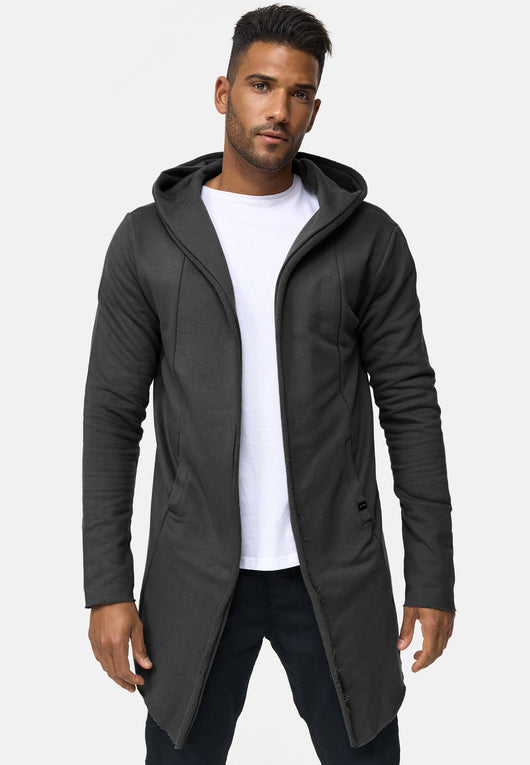 Indicode men's Brekstad oversize hooded sweat jacket made of 100% cotton