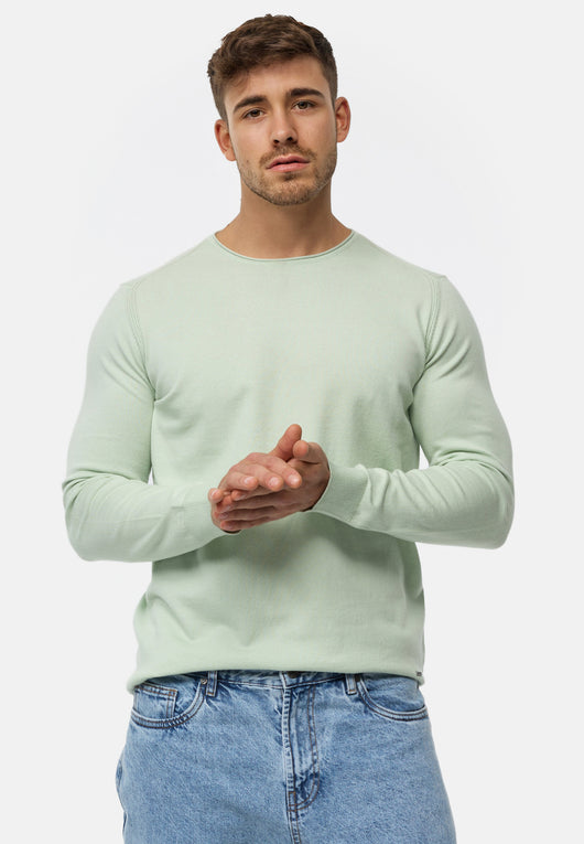 Indicode Herren Gamal Strickpullover mit Rundhals-Ausschnitt  aus 80% Baumwolle