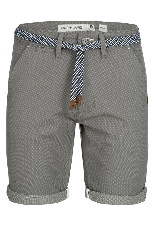 Indicode men's Acton chino shorts with cord belt made of 100% cotton