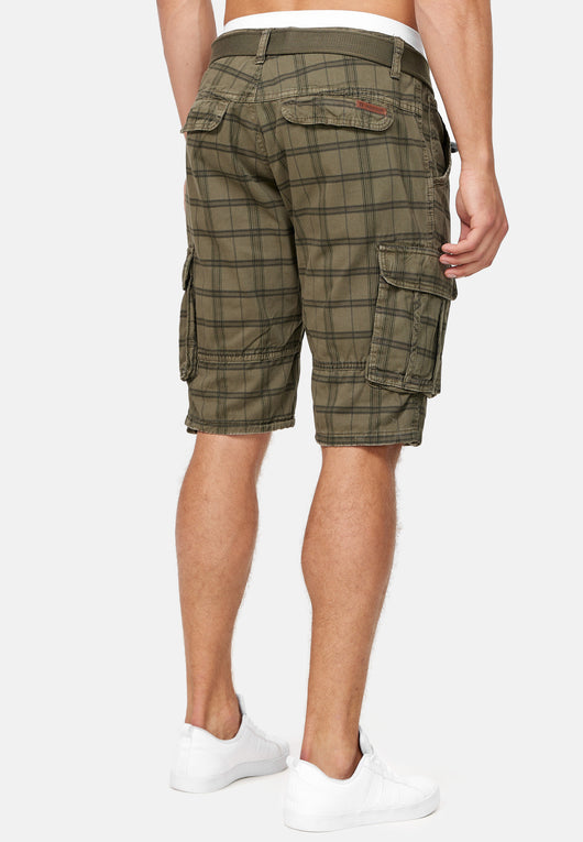 Indicode Men's Monroe Cargo ZA Shorts with 6 pockets incl. belt made of 100% cotton