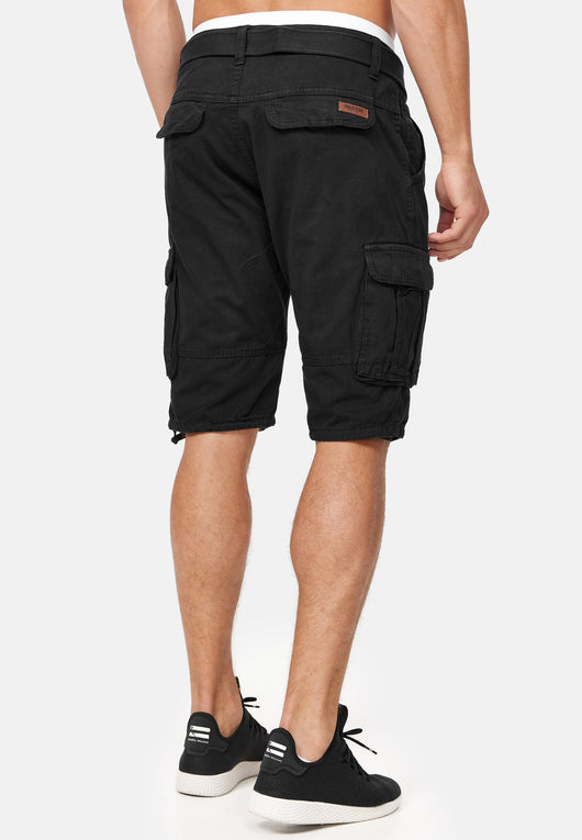 Indicode Men's Monroe Cargo ZA Shorts with 6 pockets incl. belt made of 100% cotton