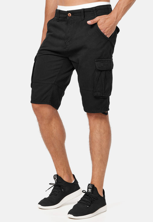 Indicode Men's Monroe Cargo ZA Shorts with 6 pockets incl. belt made of 100% cotton