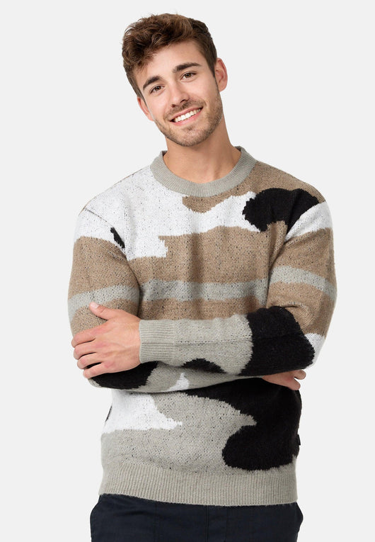 Indicode Herren INAxton Feinstrickpullover mit Ripp-Bündchen & Rundhals-Ausschnitt - INDICODE