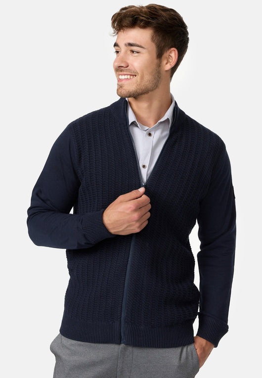 Indicode Herren INCason Strickjacke mit Stehkragen und Reißverschluss