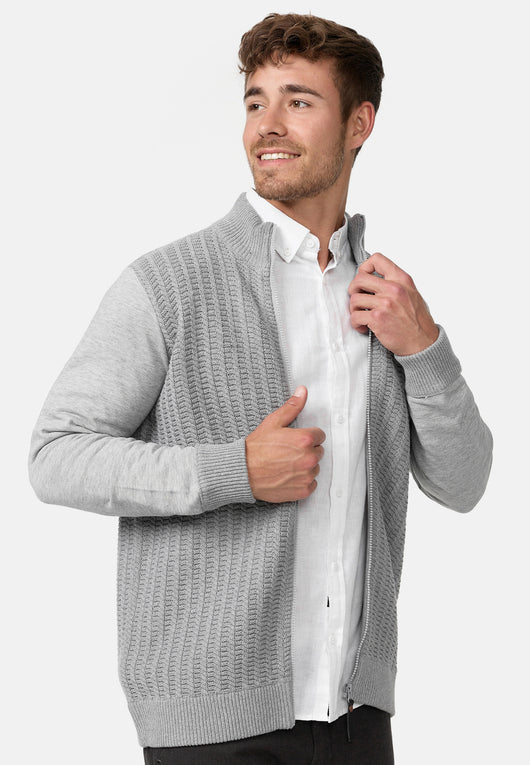 Indicode Herren INCason Strickjacke mit Stehkragen und Reißverschluss