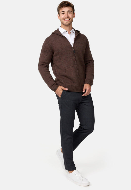 Indicode Herren INGage Strickjacke mit Kapuze | Cardigan mit Reißverschluss - INDICODE