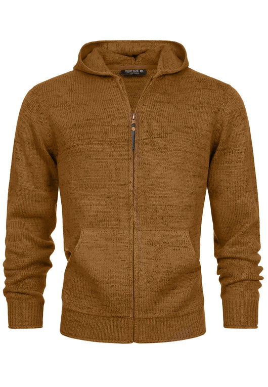 Indicode Herren INGage Strickjacke mit Kapuze | Cardigan mit Reißverschluss - INDICODE