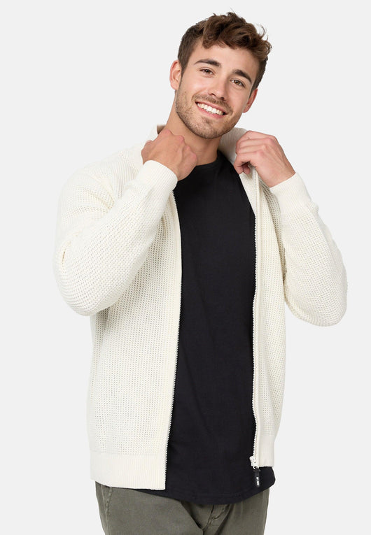 Indicode Herren INLayton Fein-Strickjacke mit Stehkragen und Reißverschluss