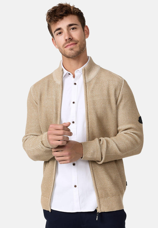 Indicode Herren INLayton Fein-Strickjacke mit Stehkragen und Reißverschluss