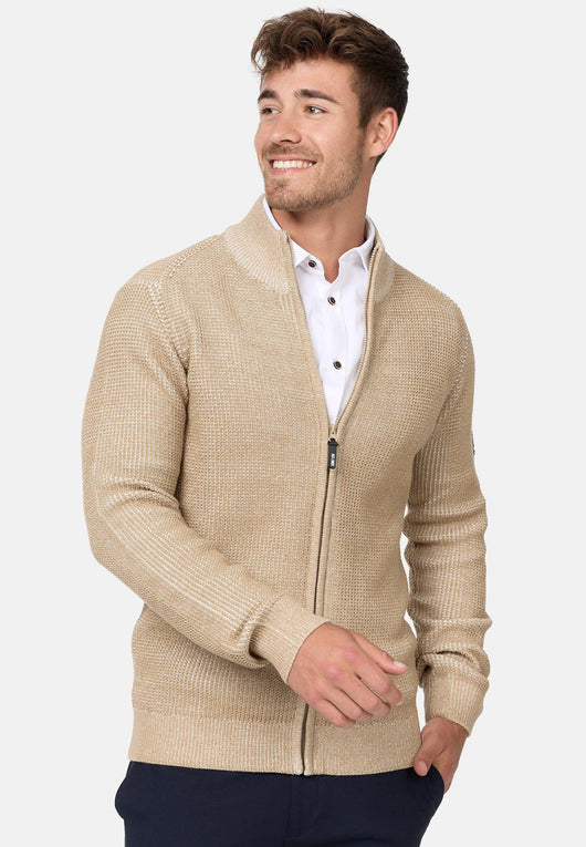 Indicode Herren INLayton Fein-Strickjacke mit Stehkragen und Reißverschluss