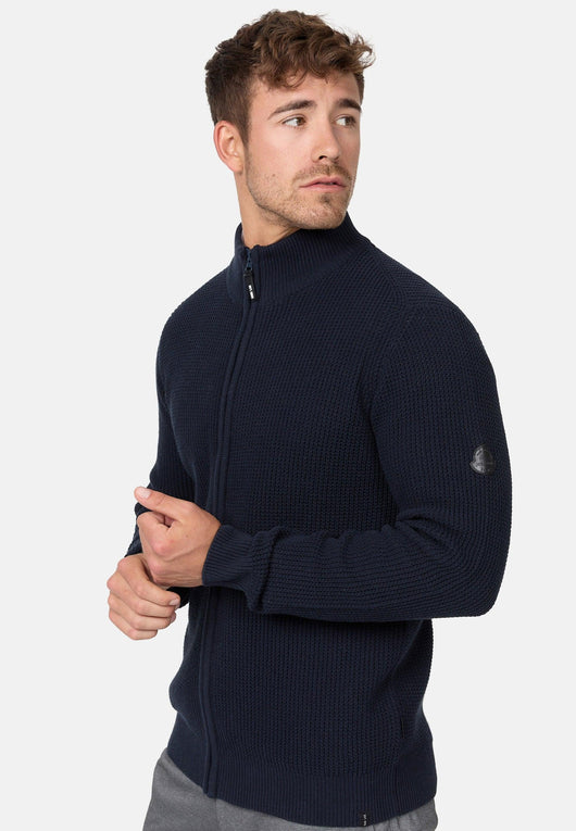 Indicode Herren INLayton Fein-Strickjacke mit Stehkragen und Reißverschluss