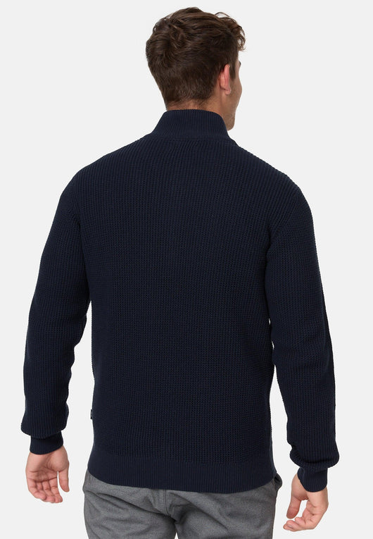 Indicode Herren INLayton Fein-Strickjacke mit Stehkragen und Reißverschluss