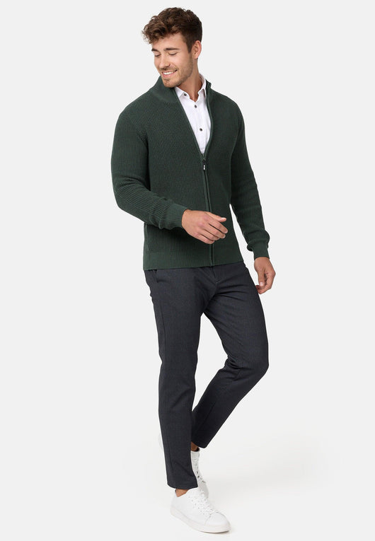 Indicode Herren INLayton Fein-Strickjacke mit Stehkragen und Reißverschluss