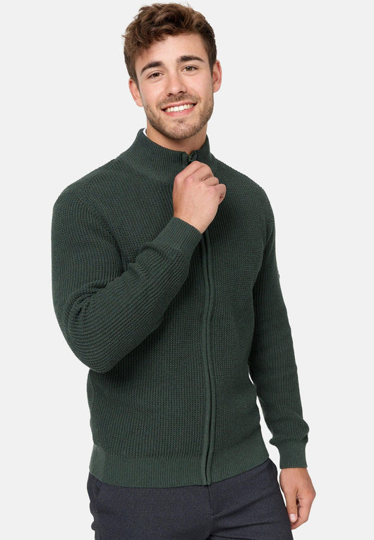 Indicode Herren INLayton Fein-Strickjacke mit Stehkragen und Reißverschluss