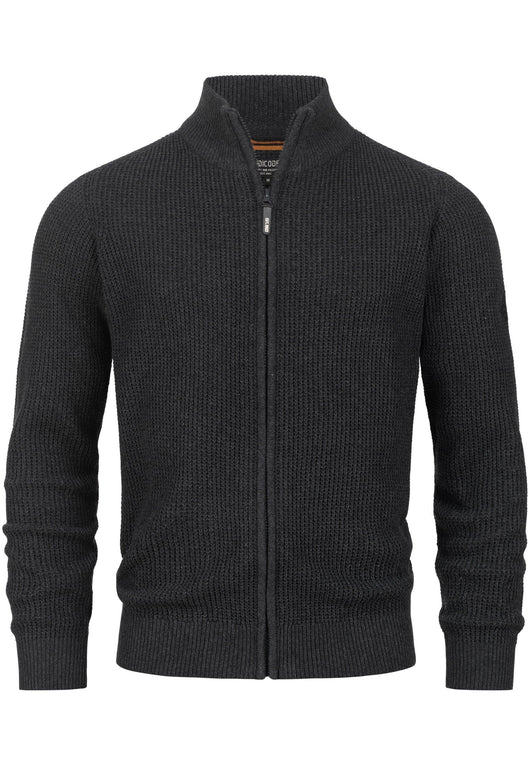 Indicode Herren INLayton Fein-Strickjacke mit Stehkragen und Reißverschluss