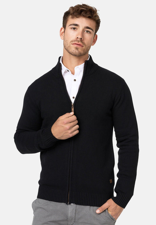 Indicode Herren INLut Fein-Strickjacke mit Stehkragen und Reißverschluß - INDICODE