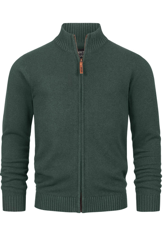 Indicode Herren INLut Fein-Strickjacke mit Stehkragen und Reißverschluß - INDICODE