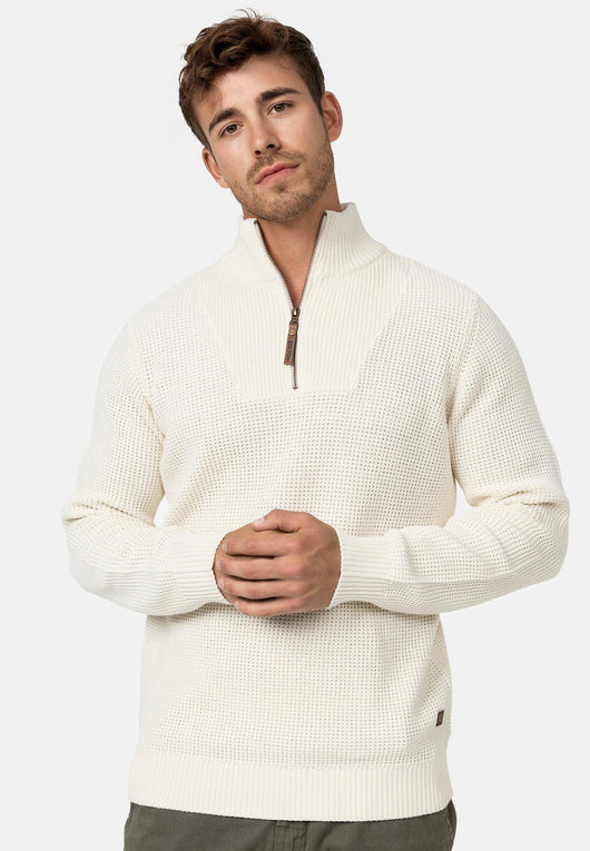 Indicode Herren INYassip Strickpullover mit Stehkragen und Reißverschluß - INDICODE