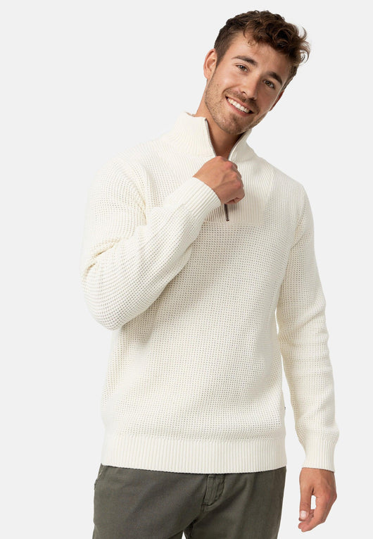 Indicode Herren INYassip Strickpullover mit Stehkragen und Reißverschluß - INDICODE