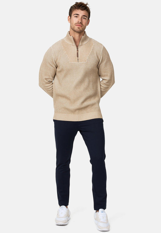 Indicode Herren INYassip Strickpullover mit Stehkragen und Reißverschluß - INDICODE