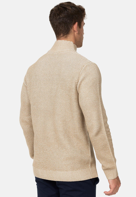 Indicode Herren INYassip Strickpullover mit Stehkragen und Reißverschluß - INDICODE