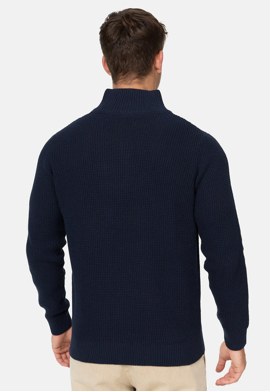 Indicode Herren INYassip Strickpullover mit Stehkragen und Reißverschluß - INDICODE