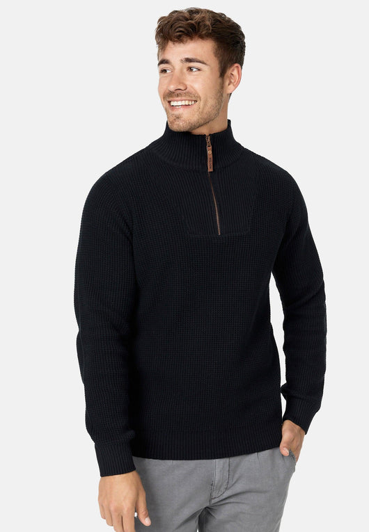 Indicode Herren INYassip Strickpullover mit Stehkragen und Reißverschluß - INDICODE