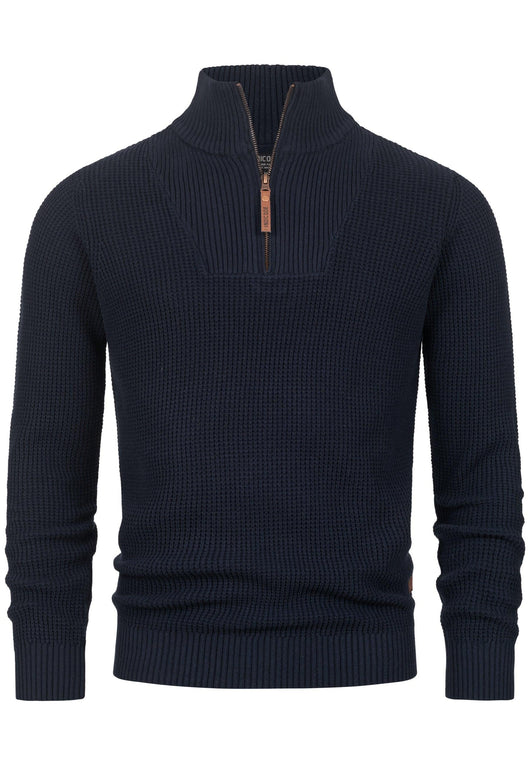 Indicode Herren INYassip Strickpullover mit Stehkragen und Reißverschluß - INDICODE