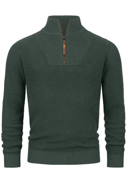 Indicode Herren INYassip Strickpullover mit Stehkragen und Reißverschluß - INDICODE