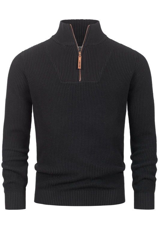 Indicode Herren INYassip Strickpullover mit Stehkragen und Reißverschluß - INDICODE