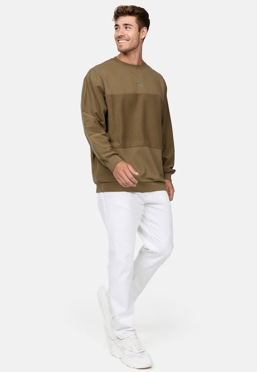 Indicode Herren INBridge Sweatshirt mit Ripp-Bündchen aus Baumwoll-Mix - INDICODE