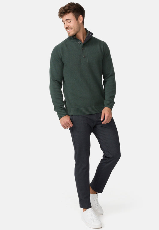 Indicode Herren INIsalu Pullover aus 80% Baumwolle mit Stehkragen - INDICODE