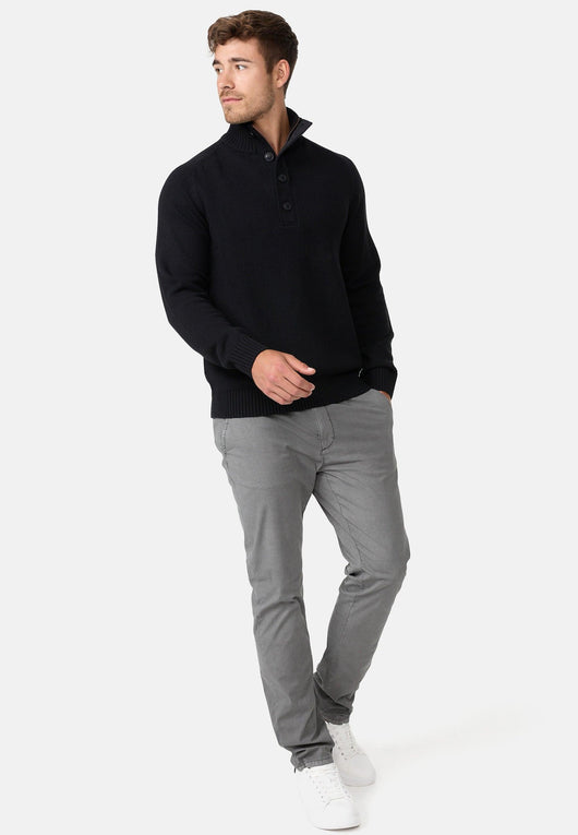 Indicode Herren INIsalu Pullover aus 80% Baumwolle mit Stehkragen - INDICODE