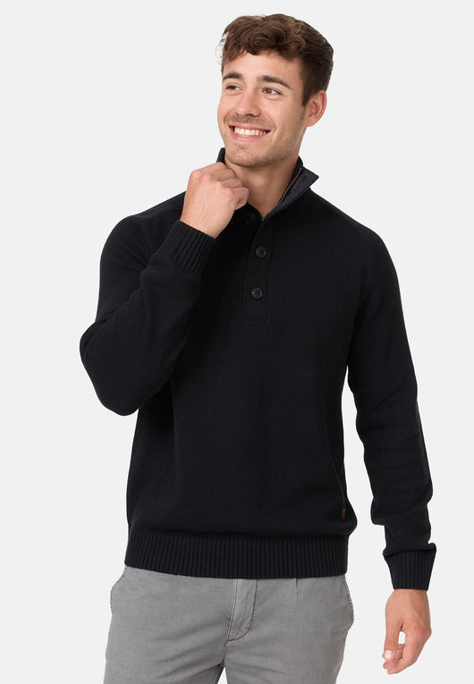 Indicode Herren INIsalu Pullover aus 80% Baumwolle mit Stehkragen - INDICODE