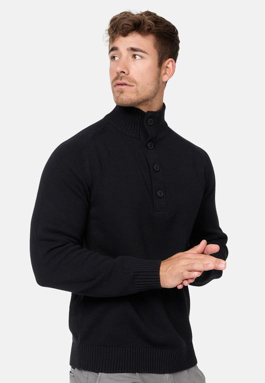 Indicode Herren INIsalu Pullover aus 80% Baumwolle mit Stehkragen - INDICODE