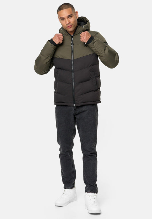 Indicode Herren INAgiotis Winterjacke in Daunenjacken-Optik mit Kapuze - INDICODE