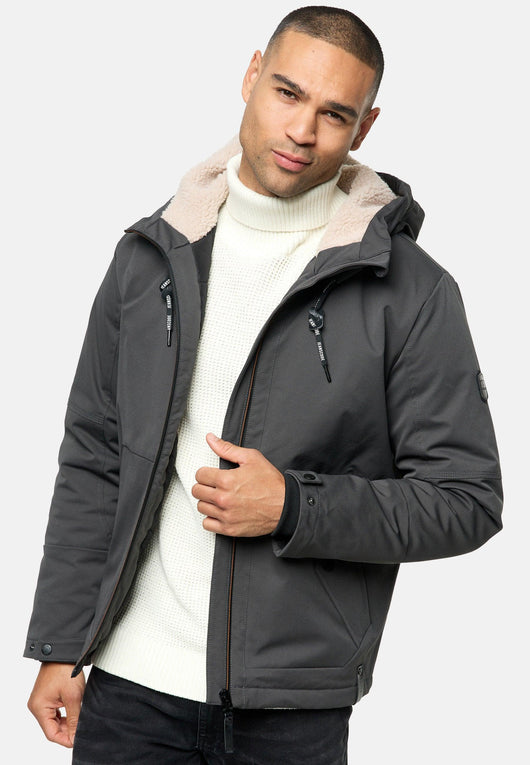 Indicode Herren INKylian Winterjacke mit Kapuze gefüttert - INDICODE