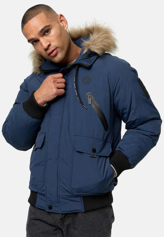 Indicode Herren INZakai Winterjacke mit Fell-Kapuze