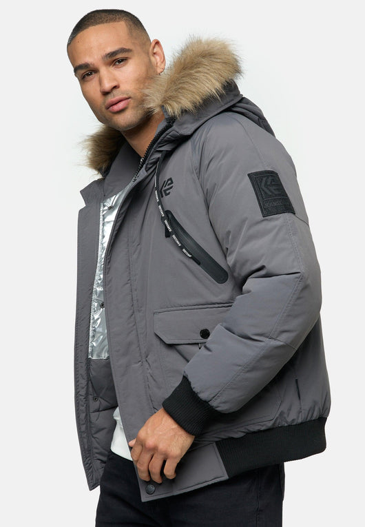 Indicode Herren INZakai Winterjacke mit Fell-Kapuze - INDICODE