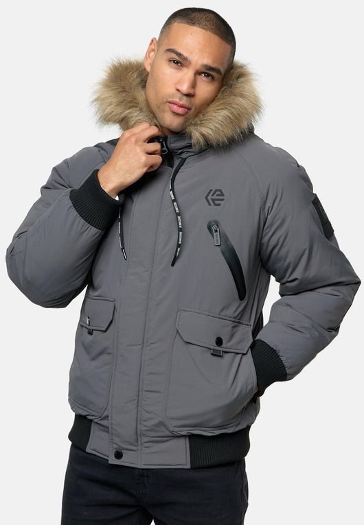 Indicode Herren INZakai Winterjacke mit Fell-Kapuze - INDICODE