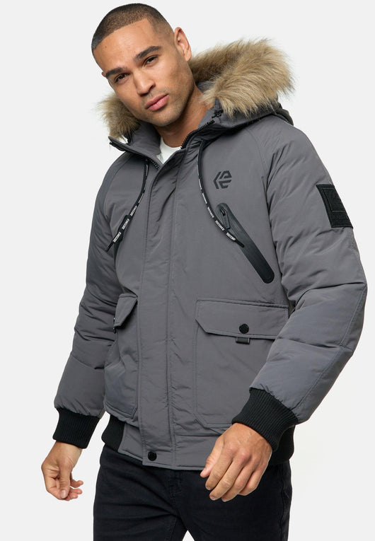 Indicode Herren INZakai Winterjacke mit Fell-Kapuze