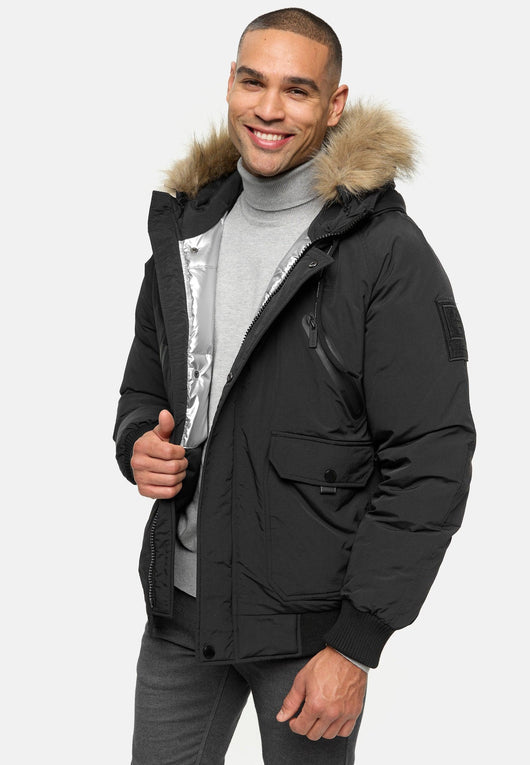 Indicode Herren INZakai Winterjacke mit Fell-Kapuze - INDICODE