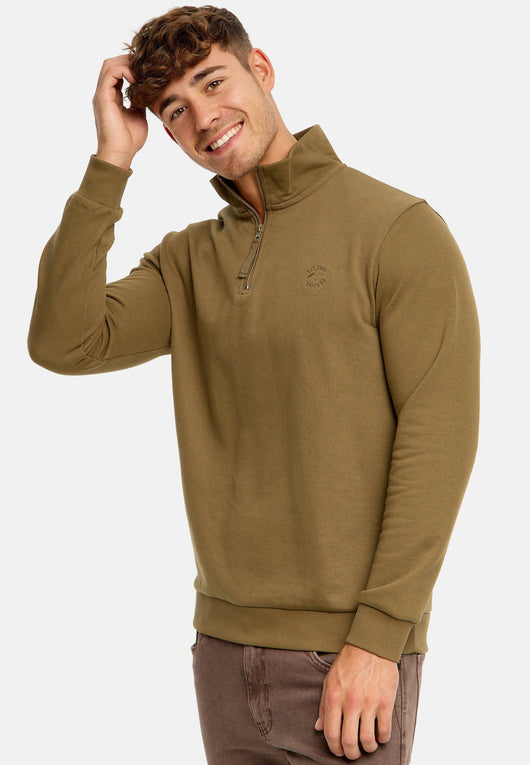 Indicode Herren INBrandt Sweatshirt mit Stehkragen - INDICODE