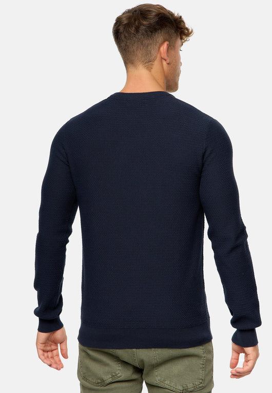 Indicode Herren INLourdes Strickpullover mit Ripp-Bündchen & Rundhals-Ausschnitt