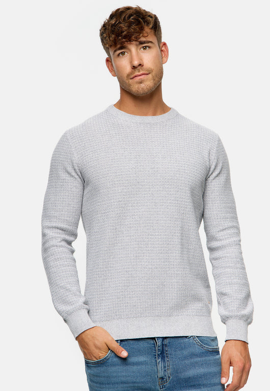 Indicode Herren INLourdes Strickpullover mit Ripp-Bündchen & Rundhals-Ausschnitt